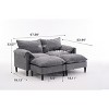 TiramisuBest Convertible U-Shaped Sofa with Storage Footstools, Modern 2-Seater Beige Couch for Living Room, Bedroom, Office or Small Spaces - 3 of 4