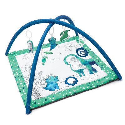 JumpOff Jo – Infant Activity Gym and Baby Play Mat – Ages 0-18 mo. – Blue Dino