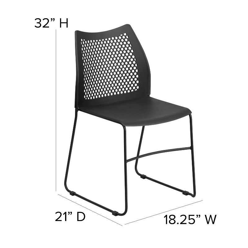 Emma and Oliver Home and Office Sled Base Stack Chair with Air-Vent Back - Guest Chair, 4 of 11