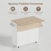 ELECWISH Kitchen Island with Drop Leaf - 2 Storage Drawers, Trash Cabinet, Spice Racks & Locking Wheels - 4 of 4