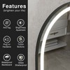 Dovelina Modern BlackArched Bathroom Vanity Mirror with LED Lights and Anti-fog,Wall Mirror - 3 of 4