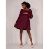 Women's Smocked Babydoll Long Sleeve Mini Dress - Motherhood Maternity - image 4 of 4