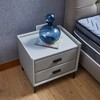 2-Drawer Bedside Night Stand with PU Leather Legs for Bedroom, Living Room, Study Room - 3 of 4