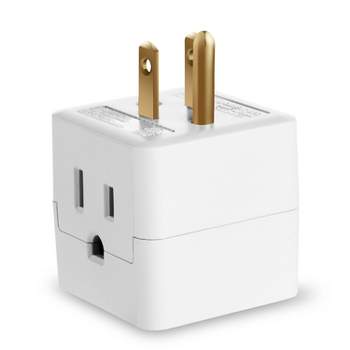 Fosmon [ETL Listed] Compact Travel 3 Outlet Plug Extender Wall Tap - White