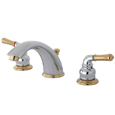 Widespread Two-Tone Bathroom Faucet Chrome/Polished Brass - Kingston Brass
