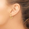 Black Bow Jewelry 3mm x 15mm 14k Yellow Gold Classic Round Hoop Earrings - 3 of 4