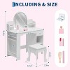 Kids Vanity with Lighted Mirror & Stool, Little Girls Vanity and Wooden Makeup Playset with Adjustable LED Light, for Girls 3-9 - 2 of 4