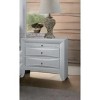 Vynxaria 2-Drawer Nightstand - White Finish, Okume Veneer/Solid Wood, 20"x14"x6"H Drawers, 20"x14"x2"H Tray, Brushed Nickel Hardware - 2 of 4