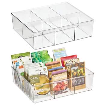 mDesign Plastic Divided 6 Section Kitchen Pantry Drawer Organizer