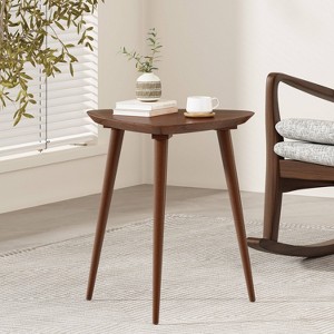 Naja End Table Mid Century Modern Rubberwood Frame Guitar Pick Shape Christopher Knight Home