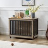 Dog Cage, Heavy Duty Dog Crate With 2 Front Door And 1 Side Door, Sponge Pad, Pet House Indoor, Wooden Thickened Dog Cage, Kennel For Living Room - 3 of 4