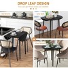 Folding Dining Table, Round Drop Leaf Kitchen Table for Small Spaces with Wood Legs - 4 of 4