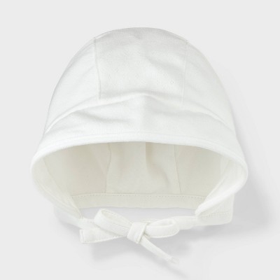 Image of Baby Girls' Pointelle Bonnet - Cat & Jack™ White 6-12M