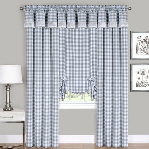 GoodGram Complete 6 Pc. Country Chic Plaid Window Curtain Treatment Set - 1 of 2