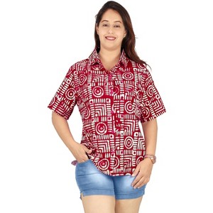 HAPPY BAY Hawaiian Shirts Womens Casual Summer Button Down Beach Party T-Shirt Blouses Short Sleeve Dress Tee Shirts for Women - 1 of 4