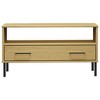 vidaXL Coffee Table Brown Solid pine wood, metal Standard Coffee Table - 4 of 4