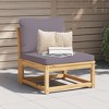 vidaXL Garden Sofa Dark Grey Solid Acacia Wood, Polyester, Foam Single - 2 of 4