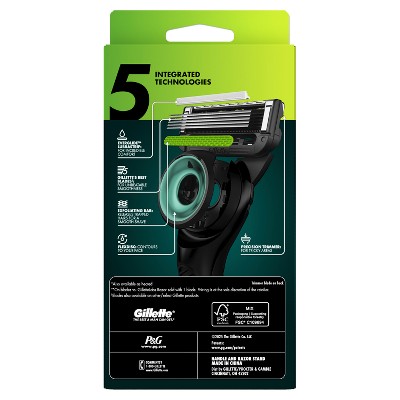 GilletteLabs + NFL Special Edition Philadelphia Eagles Men's Razor with 4 Razor Blade Refills and Magnetic Stand: Including Whole Body