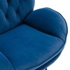 Okak Velvet Accent Chair with Ottoman,Modern Mid-Century Style Armless Living Room Chair,Soft Comfy Sitting Chair for TV Watching,Gaming - 4 of 4