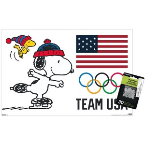 Trends International Team USA x Peanuts – Snoopy Olympic Figure Skating Unframed Wall Poster Prints - 1 of 4