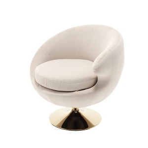 NicBex Velvet Swivel Barrel Accent Chair,Upholstered Swivel Living Room Chairs with Curved Backrest,Cozy Armchair,Accent Chairs for Living Room - 1 of 4