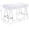 Vynxaria White High Gloss Chrome Desk USB Port Modern Design for Tech-Ready Home Offices - 3 of 4