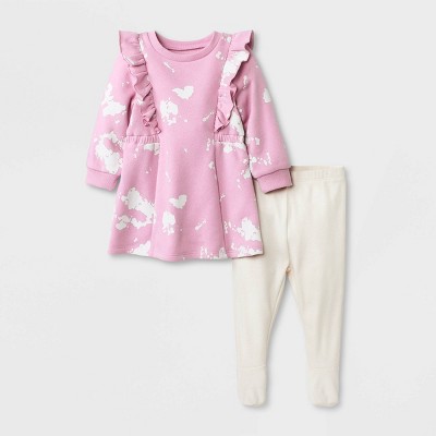 Grayson Mini Baby Girls' 2pc Ruffle Top & Bottom Set - Pink