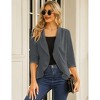 Coolmee Women's Casual Blazers 3/4 Sleeve Open Front Lightweight Cardigan Drape Ruffles Work Office Suit Blazer Jackets - 3 of 4