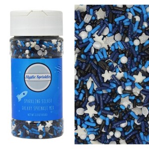 Mystic Sprinkles Sparkling Silver Galaxy Sprinkle Mix 3.3oz Bottle - 1 of 4