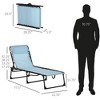 PAGED Folding Lawn Chair Camping Chair with Pillow Steel Frame, Breathable Mesh for Camping, Garden, Beach, Patio - 4 of 4