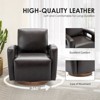 Faux Leather Accent Chair with Solid Wooden Base, Modern Swivel Armchair Single Sofa Chair, Swivel Accent Chair for Living Room - 2 of 3