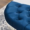 NicBex Bench Semi-Circle Ottoman with Tufted Velvet-Touch Fabric Bench with Rubberwood Legs for Bedroom, Entryway - 4 of 4