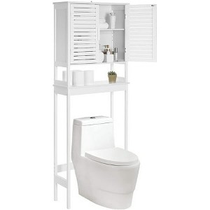 SONGMICS Over-The-Toilet Storage Bathroom Cabinet with Adjustable Inside Shelf and Bottom Stabilizer Bar - 1 of 4