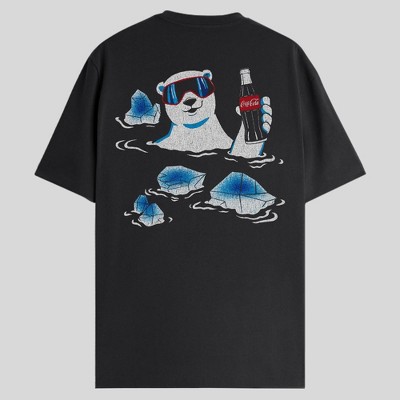 Men's Coca Cola Bear Graphic T-Shirt - Black
