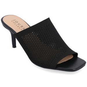 Journee Collection Womens Leighton Soft Knit Slip On Open Toe Pumps - 1 of 4
