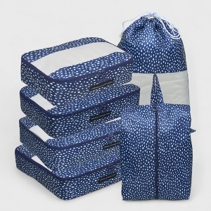 French Connection 6pc Packing Cube Set - Travel Storage Set (Polka Dot) - 1 of 4