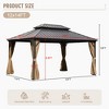 YARDSIGHT Hardtop Gazebo, Aluminum Frame Permanent Pavilion with Curtains and Netting,Double Roof,Designed for Garden, Lawns, Patio - 3 of 4