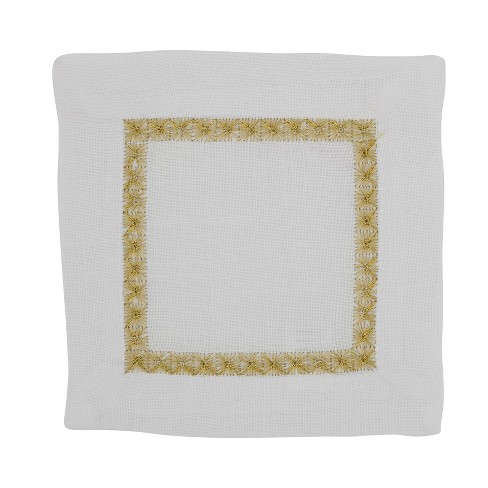 Saro Lifestyle Cotton Table Napkins With Embroidered Borders (set Of 4) :  Target