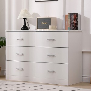 SKONYON 6 Drawer Dresser Double Dresser for Bedroom Wide Storage Space Furniture Organizer - 1 of 4