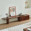 JVNOXK Extendable TV Stand with Storage Side Cabinet—Wooden TV Cabinet Media Center with Storage Function—Walnut - 2 of 4
