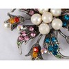 Anna-Kaci Crystal Rhinestone Faux Pearl Flower Swirl Wreath Fashion Pin Brooch - 4 of 4