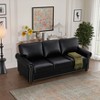 TiramisuBest Modern Black PU Leather Loveseat Sofa, Compact Faux Leather Couch for Apartments & Homes - 3 of 4