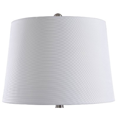 Green Glass Table Lamp with White Fabric Shade