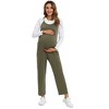 Women's Maternity Jumpsuit Wide Leg Sleeveless Adjustable Strap Pockets Casual Romper with Belt - 4 of 4