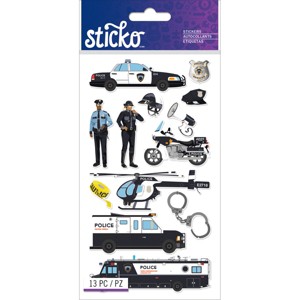 Sticko Stickers - Police Officer Cars, 13pcs - 1 of 1