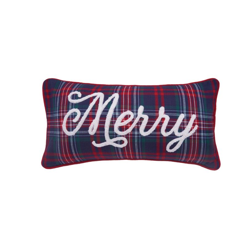 C&F Home Plaid Typographical Decorative Throw Pillows, 1 of 9