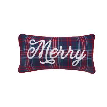 C&F Home Plaid Typographical Decorative Throw Pillows