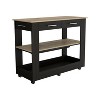 Depot E-Shop Kitchen Island 36" H, Six Casters, Two Drawers, Two Open Storage Shelves, Towel Hanger - 2 of 4