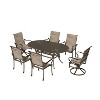 Mondawe 7 Pieces Cast Aluminum Outdoor Patio Dining Set with 2 Swivel Chair and 4 Armchairs and 1 Oval Table - 4 of 4