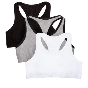 Fruit of the Loom Girls' Built Up Sports Bra 3-Pack - 1 of 2
